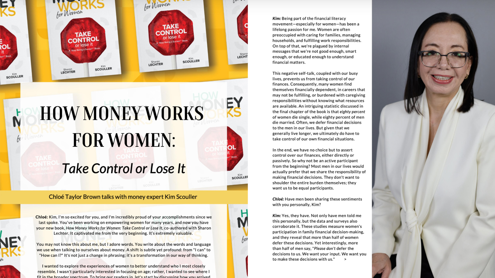 Cuộc phỏng vấn mới với Kim Scouller trên Tạp chí Flourish về "HowMoneyWorks: Kiểm soát hoặc mất nó"